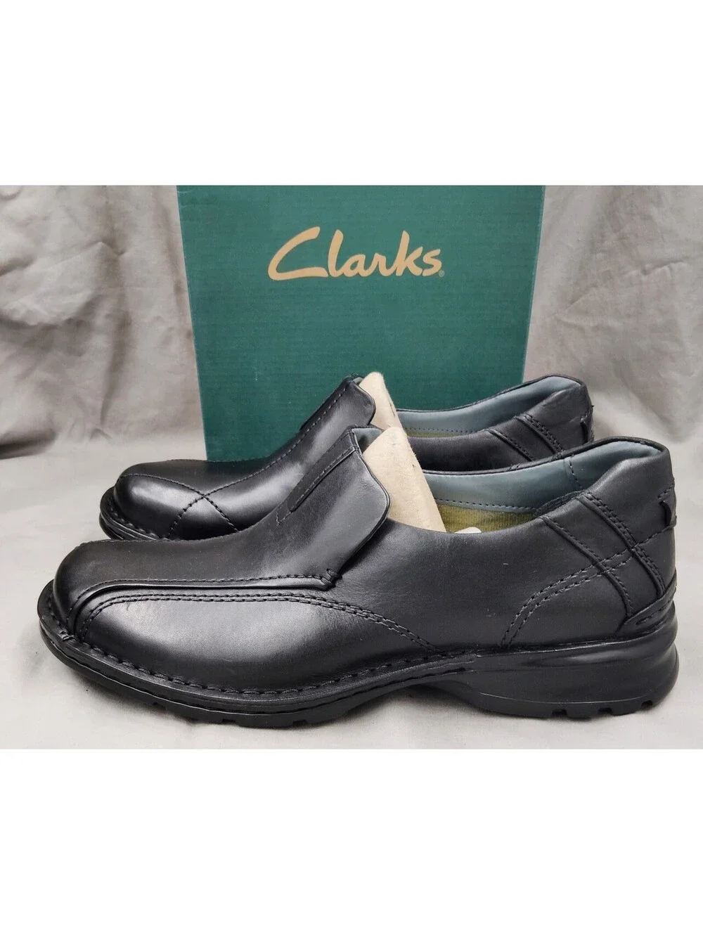 Clarks Escalade Step Men’s Dress Loafer Slip-On Black Leather 8.5 M 13918